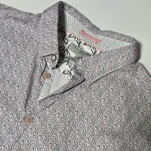 Ted Baker London Floral Leaf Cotton Button Down Shirt Size 6 Career Formal Chill